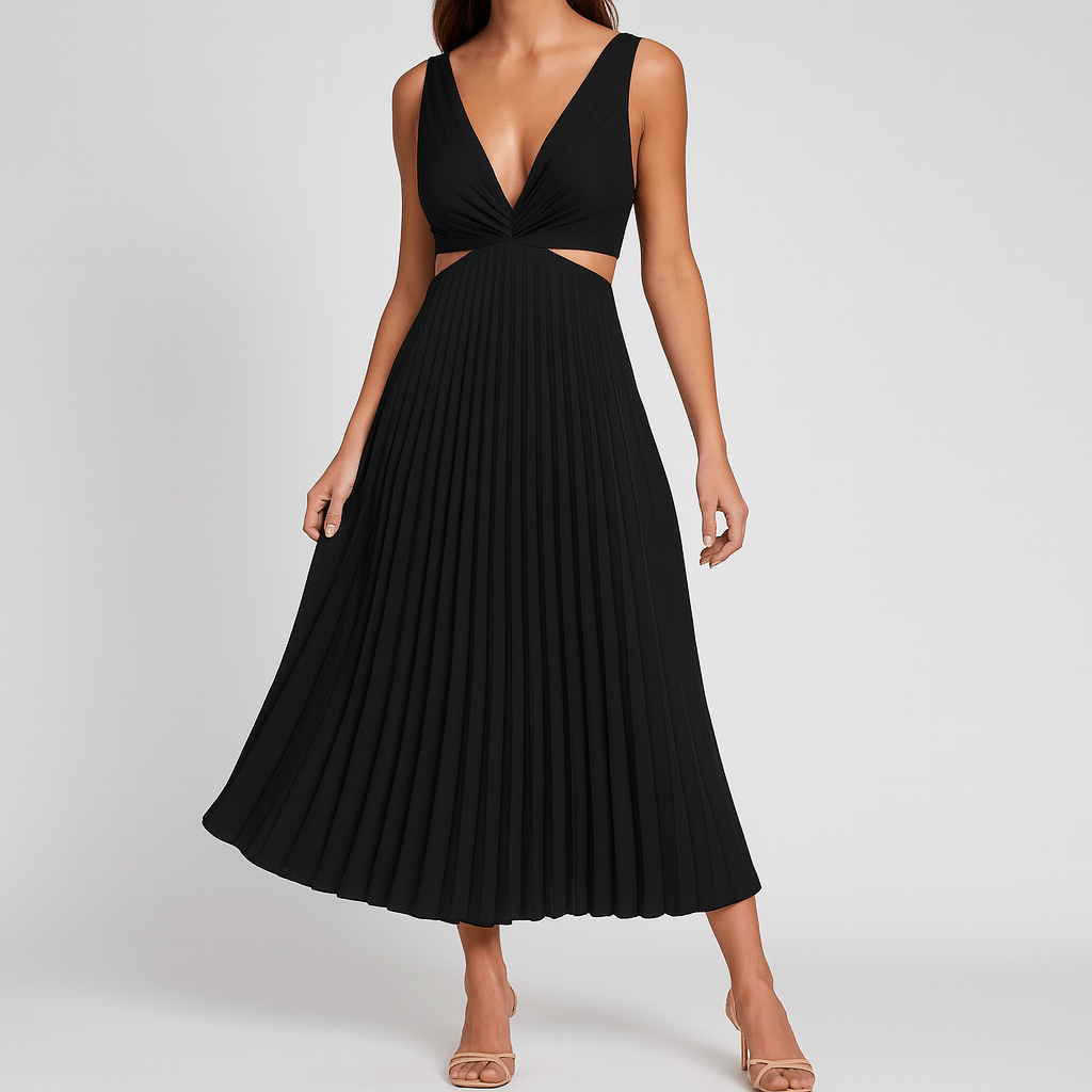 Elegancka plisowana sukienka na wesele