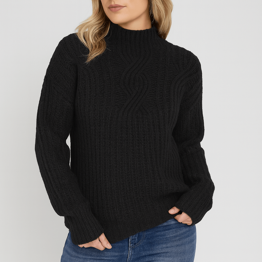 Klasyczny krój z okrągłym dekoltem miękki sweter