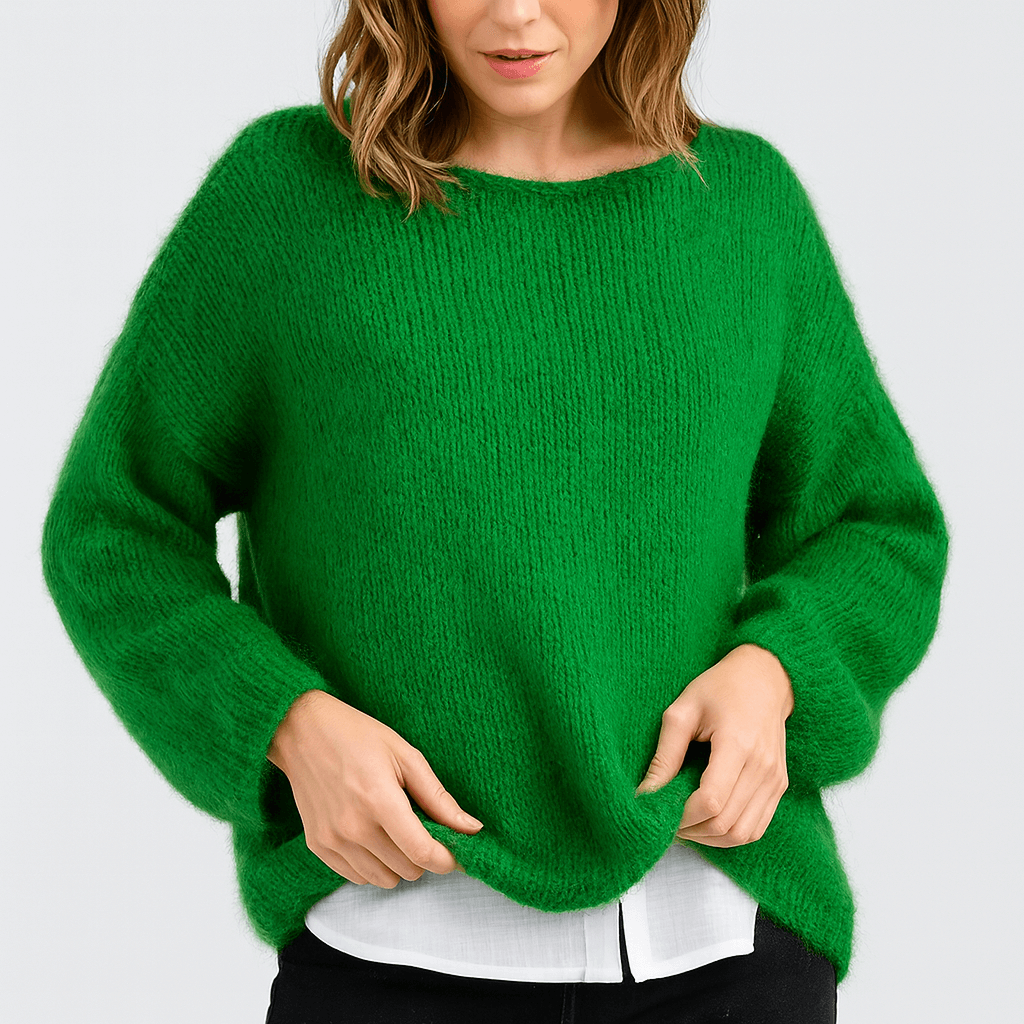 Luźny sweter oversize z dzianiny