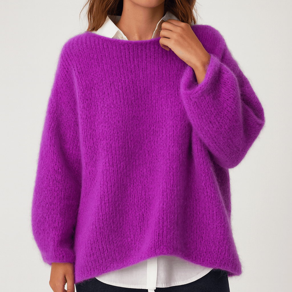 Luźny sweter oversize z dzianiny