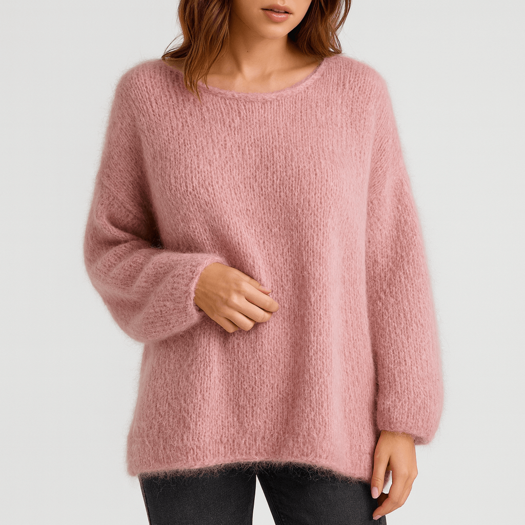 Luźny sweter oversize z dzianiny