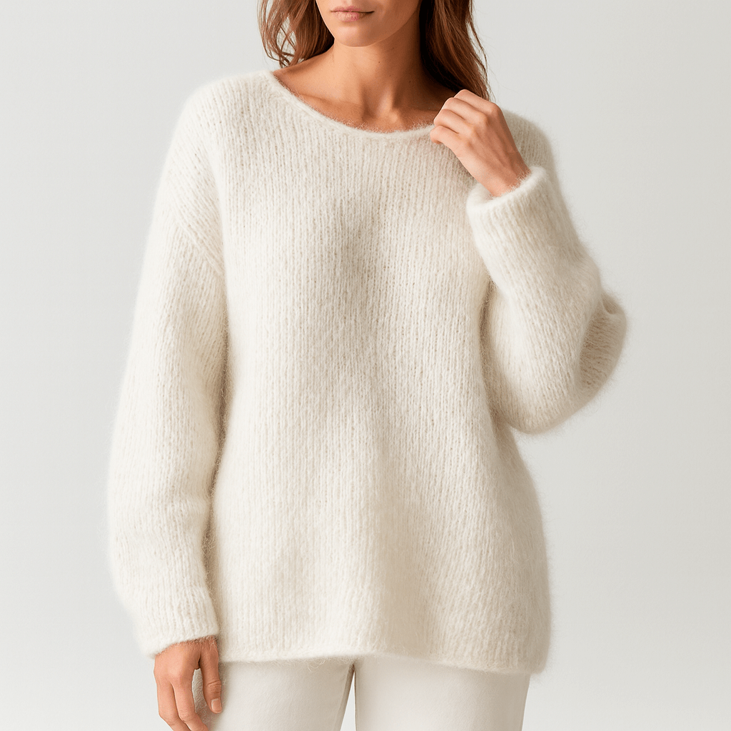 Luźny sweter oversize z dzianiny