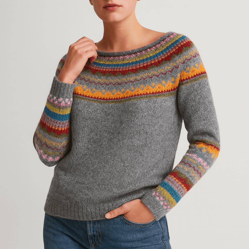 Miękka dzianina, okrągły dekolt, długie rękawy ciepły sweter