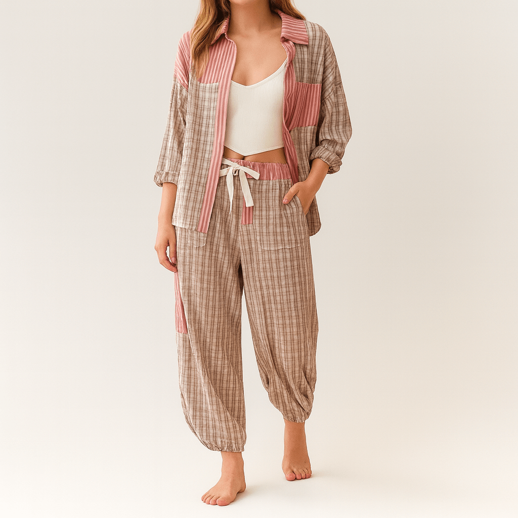 Miękki komplet piżamowy