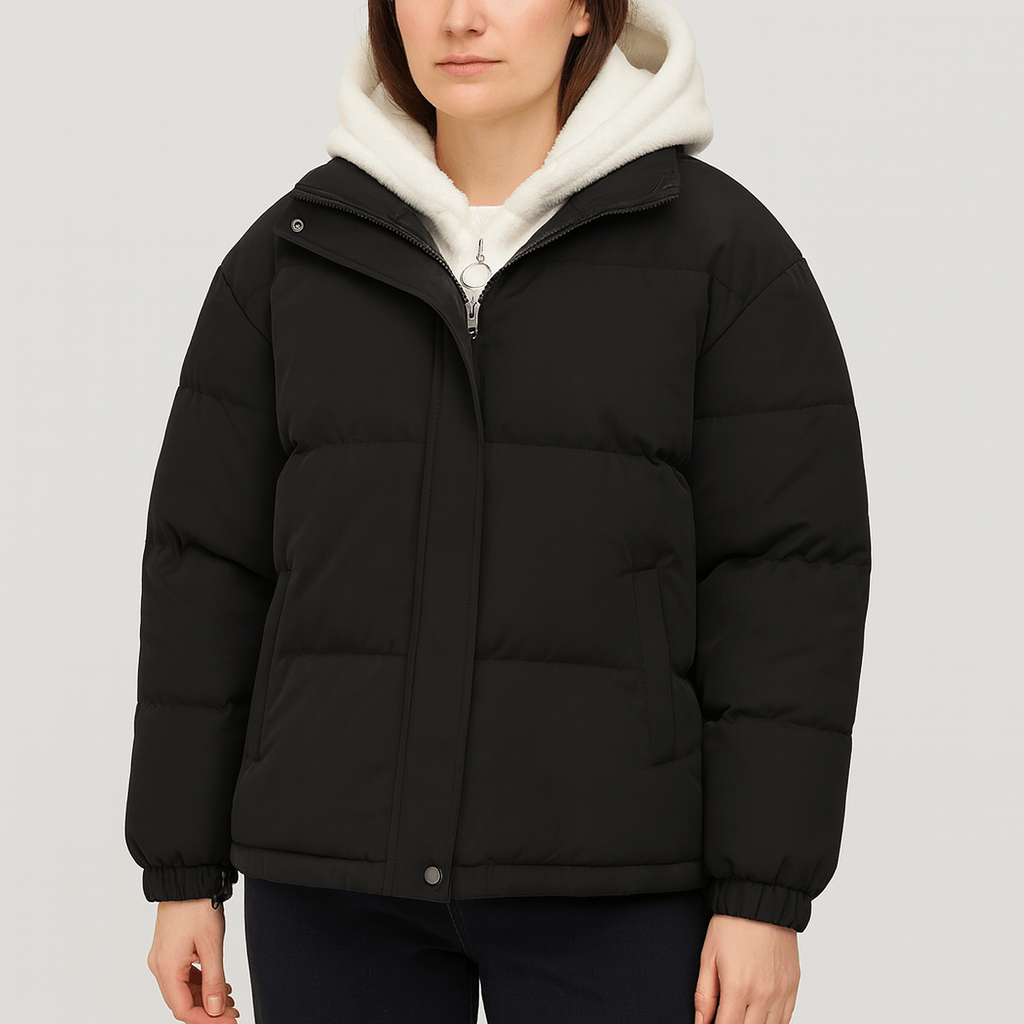 Pikowana kurtka zimowa z regulowanym kapturem