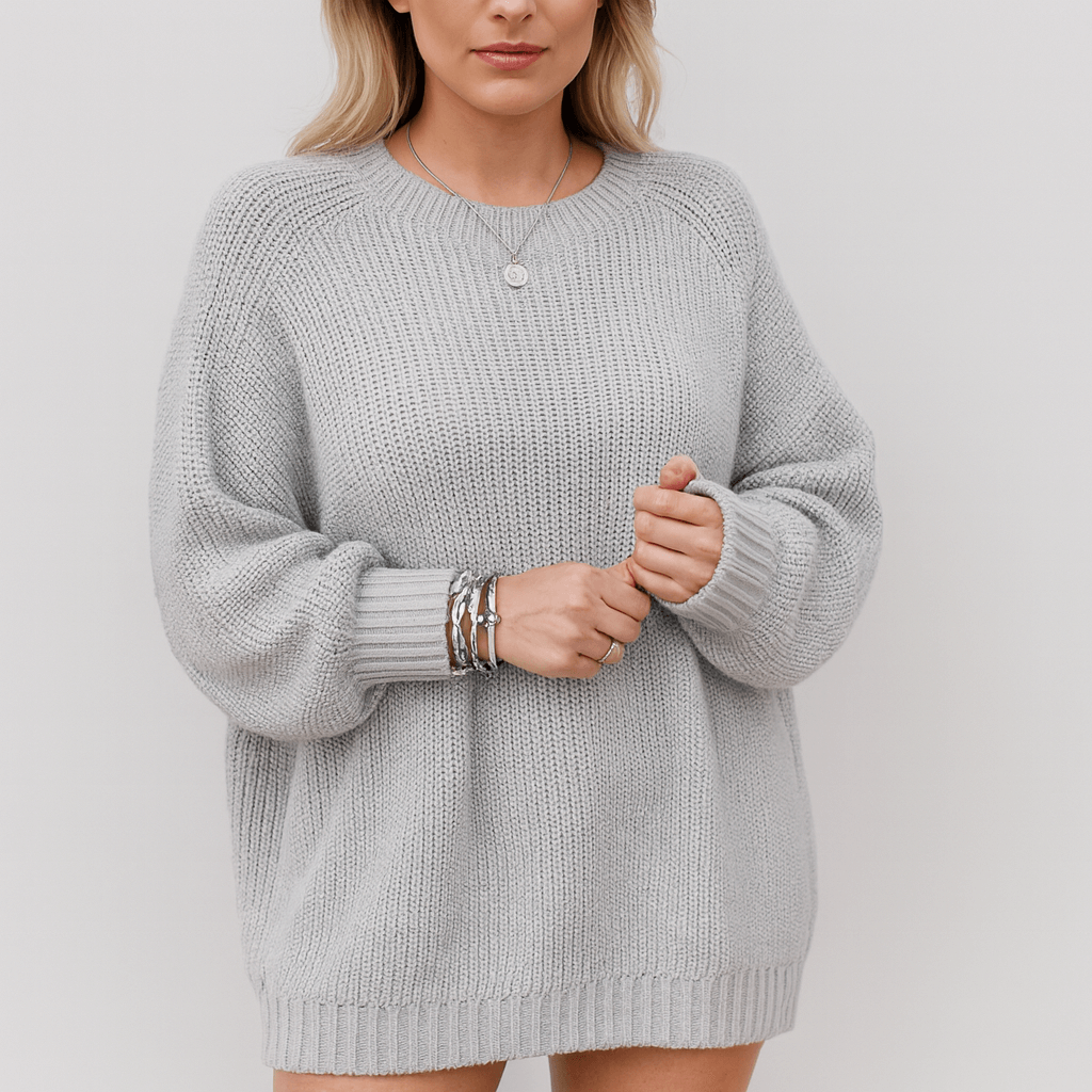 Miękki sweter oversize z rękawami nietoperza