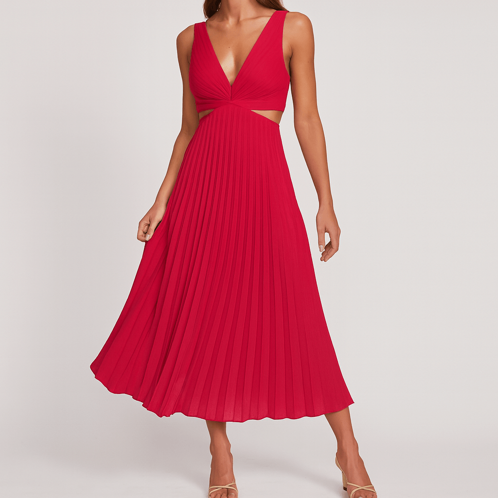 Elegancka plisowana sukienka na wesele