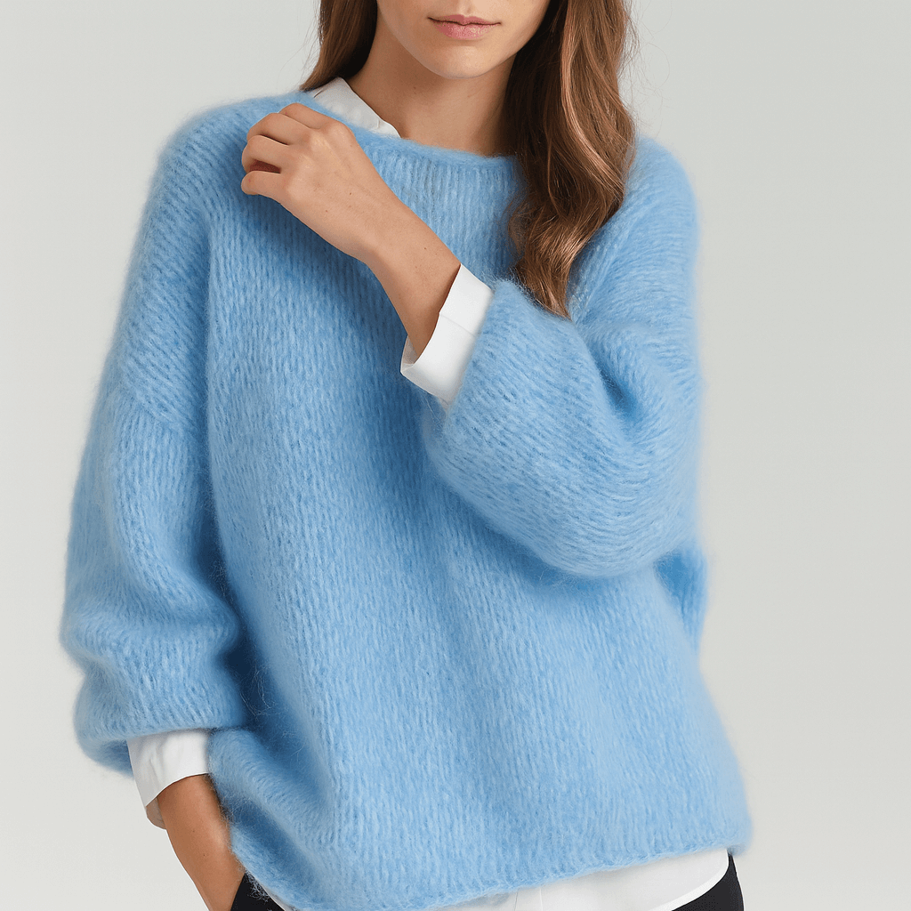 Luźny sweter oversize z dzianiny