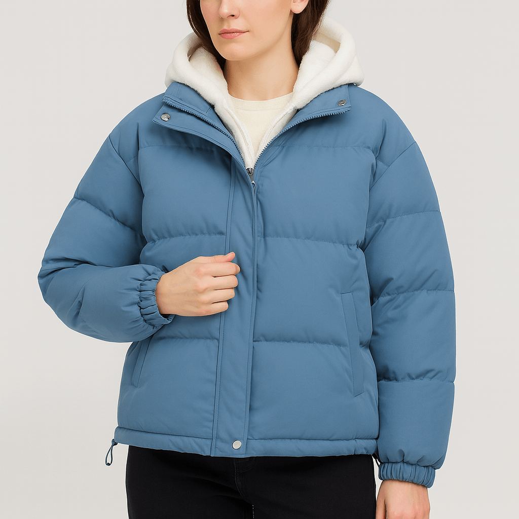 Pikowana kurtka zimowa z regulowanym kapturem