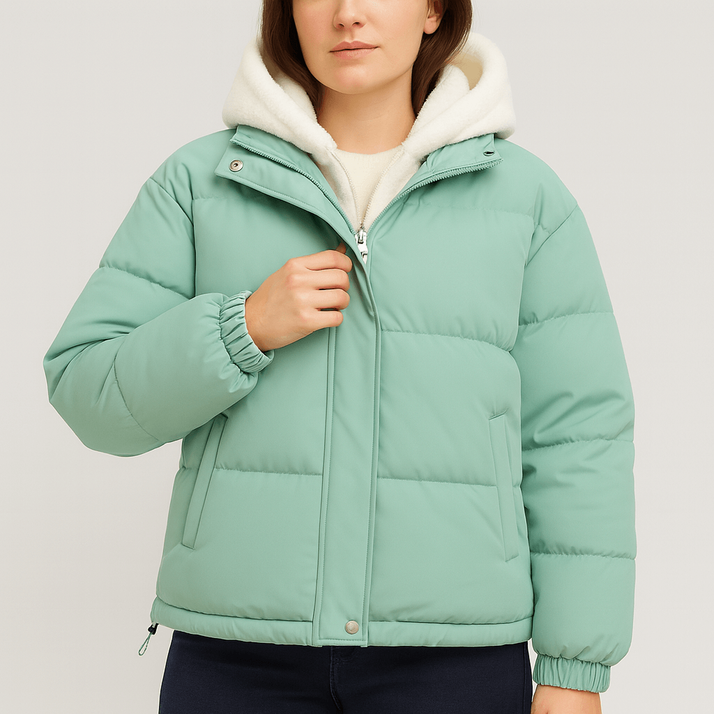 Pikowana kurtka zimowa z regulowanym kapturem